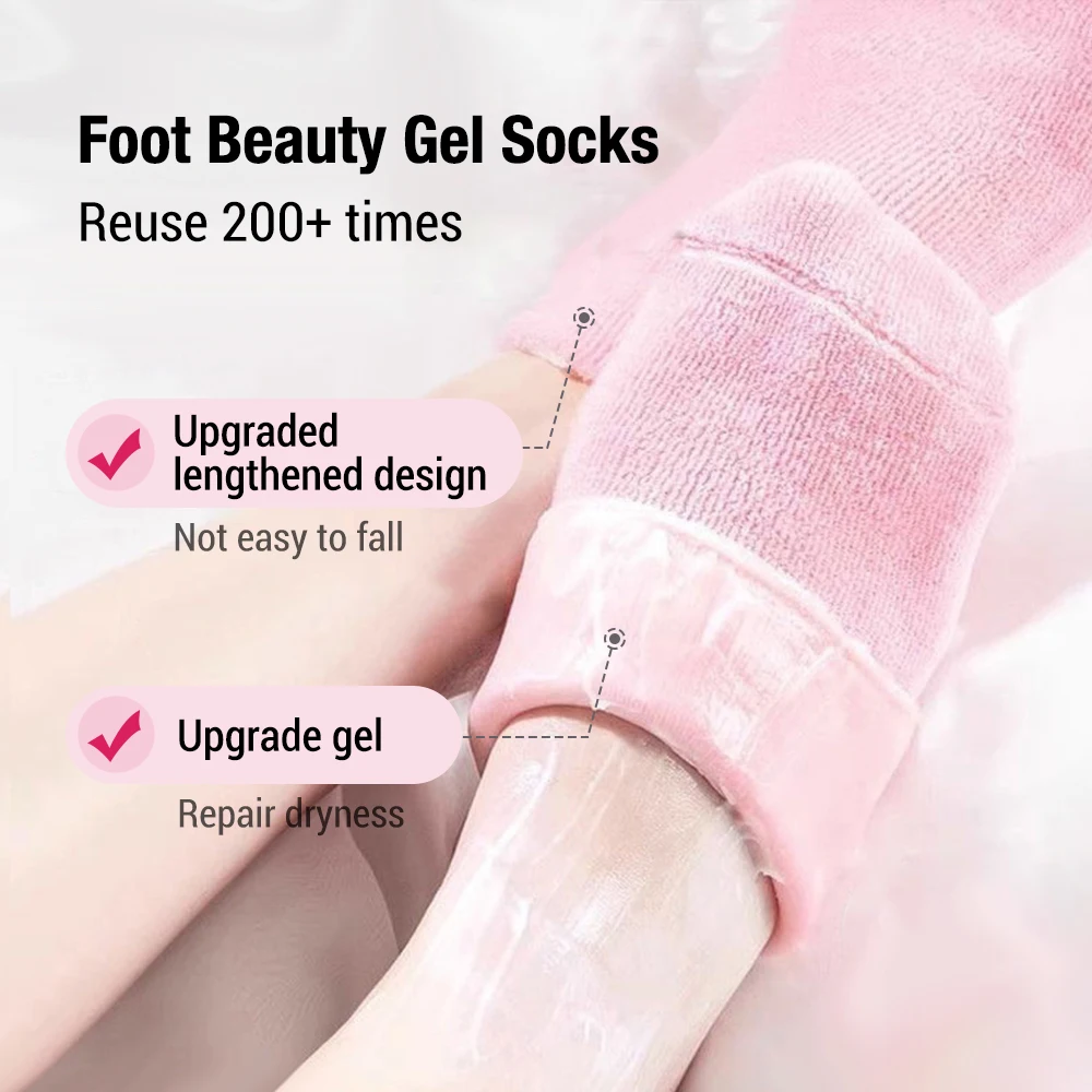 Heel Protection Socks Moisturizing Foot Skin Care Socks Gel Foot Socks Improve Dry and Cracked Feet Remove Dead Skin 1 Pair