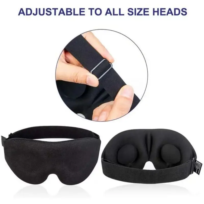 3D Eye Mask Adjustable Suitable for Men and Women with No Pressure on the Eyes Breathable and Light Blocking Eye Mask Black 4