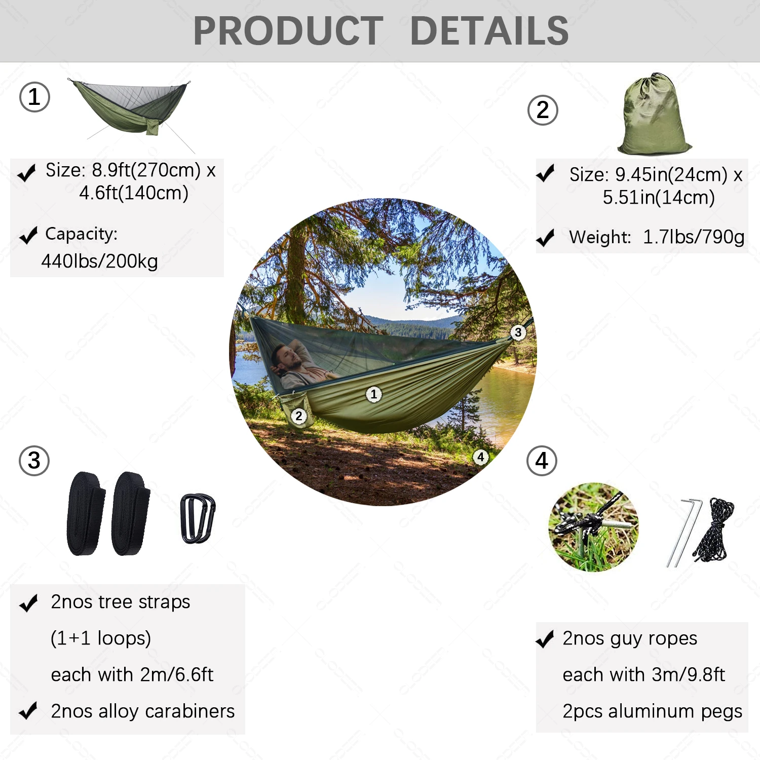 2 Person Camping With Mosquito Net Naturehike Ultralight Equipment Swing For Adults Outdoor Garden Furniture Hanging Hammock 3