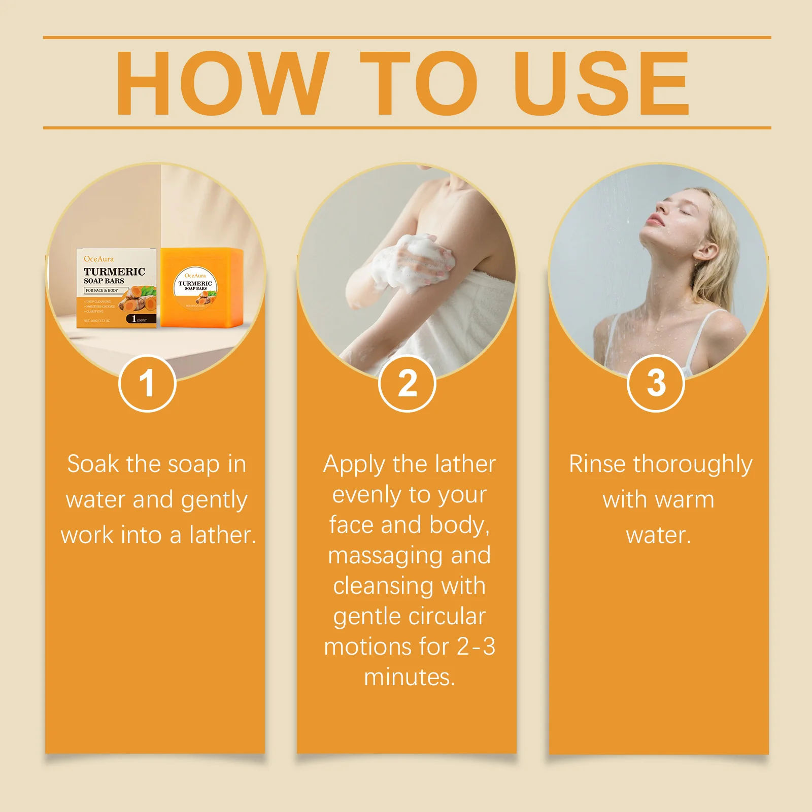 Turmeric Skin-Purifying & Nourishing Soap - A Mild Body Soap for Daily Bathing, Gentle Cleansing, Skin Softening & Moisturizing