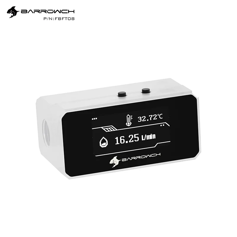 Barrowch-medidor de Temperatura de Fluxo em Tempo Real Sistema de Refrigeração de Água Display Digital Oled Alarme de Monitoramento de Temperatura Fbft08 - Imagem 5