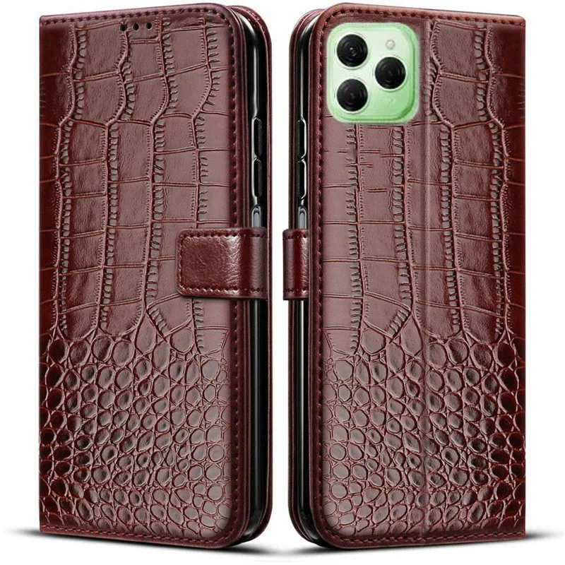 Leather Wallet Case with Magnetic Closure