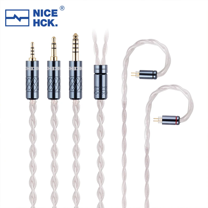 

NiceHCK SnowAg 4N Pure Silver HiFi Earphone Cable MMCX 2Pin for HOLA Zero KATO Aria LAN Cadenza RedAg tangzu fudu Olina CHU II