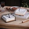 Flat Napkin Holder Metal Kitchen Napkin Holder With Weighted Tension Arm Rustic Tissue Paper Dispenser For Countertop Table 1