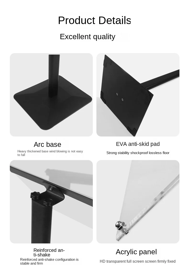 A4/A3 Adjustable Metal Poster Sign Holder Acrylic Advertising Display Stand Signage Mall Shopping Guide Billboard Poster Frame
