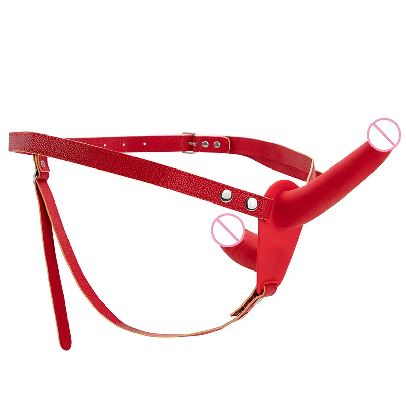 Strapon de doble extremo para parejas lésbicas con cinturón de pu_voghion.com
