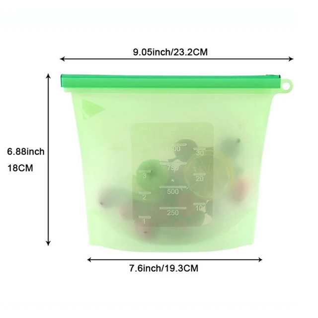 Sac de conservation réutilisable en Silicone de qualité alimentaire, 1000ml, pour déjeuner, Sandwich, collation, liquide, congélateur de fruits, sacs à fermeture éclair, 4 couleurs 6