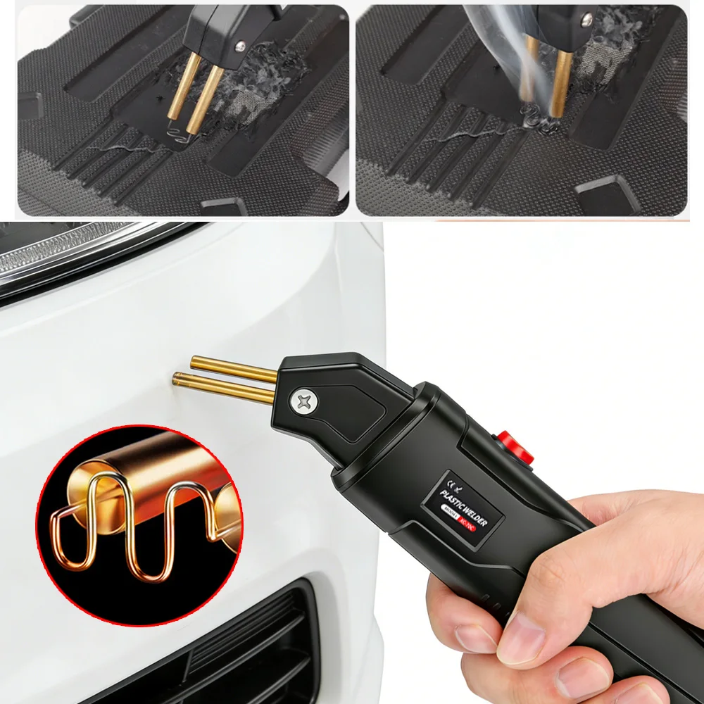 새로운 업그레이드 100W 110V 플라스틱 용접기, 400개 스테이플 핫 스테이플러 건 키트, 자동차 범퍼 플라스틱 수리 도구