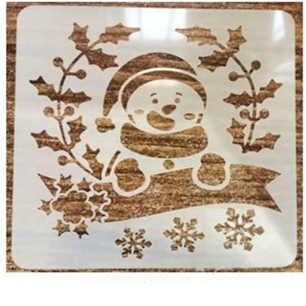 Christmas Stencils Cute Snowman Santa Claus Pattern Graffiti Drawing Tool  Spray Painting Template DIY Window Scrapbooking