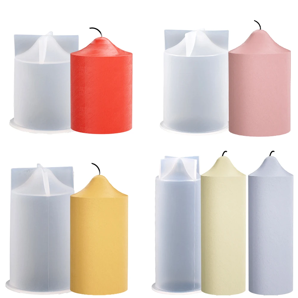 3D Cylinder Silicone Candle Mold DIY Handmade Vertebral Body Making Plaster Epoxy Resin Craft Molds for Wedding Home Decoration