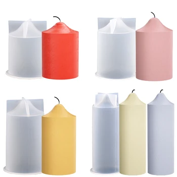 Moule à bougie cylindrique en Silicone 3D, bricolage fait à la main, corps vertébral, plâtre, résine époxy, moules artisanaux pour décoration de mariage et de maison 1