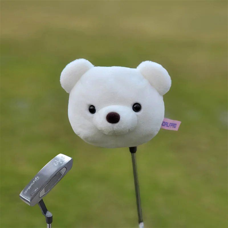 Cartoon Golf Headcovers Plush Cute Golf Driver Fairway Wood Putter Headcover Accessory White Brown Colors golf club headcover