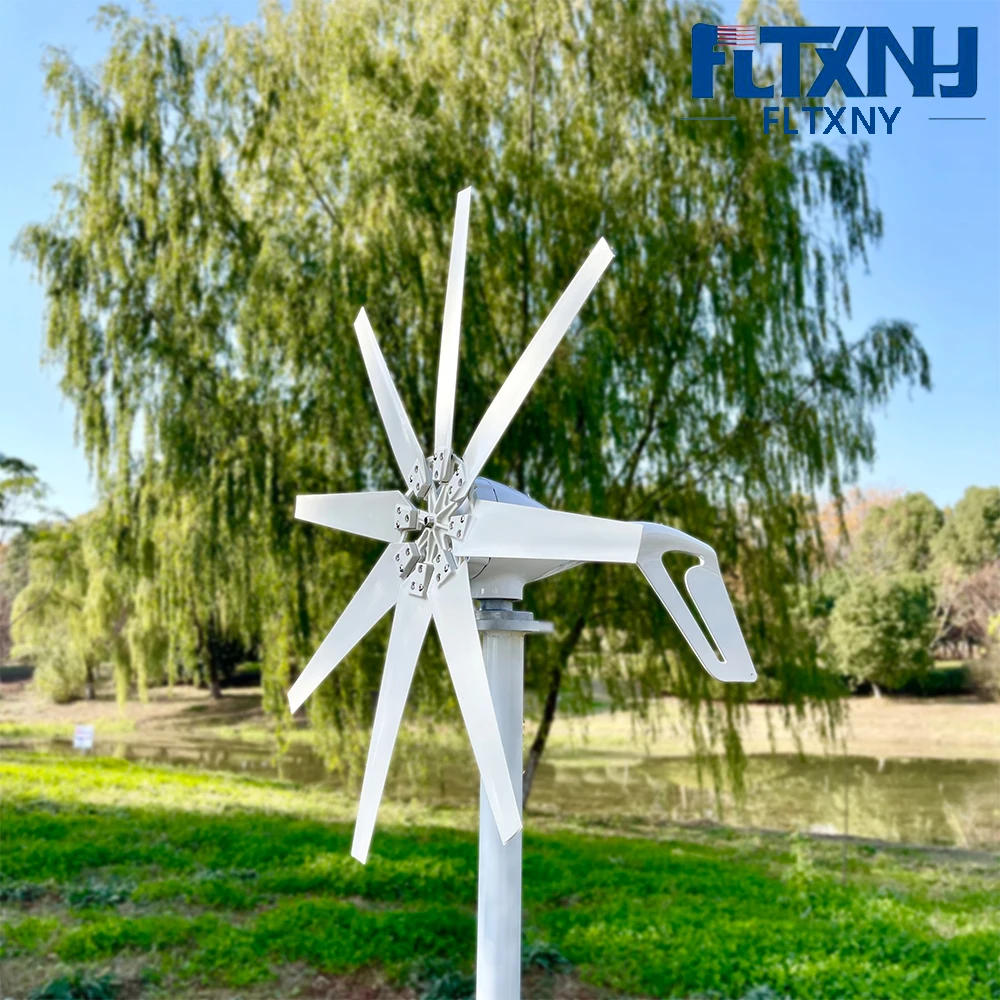 

FLTXNY 2000W 12V 24V 48V 8 Blades Free Energy Wind Generator For Home 2KW Wind Turbine Generator With Controller