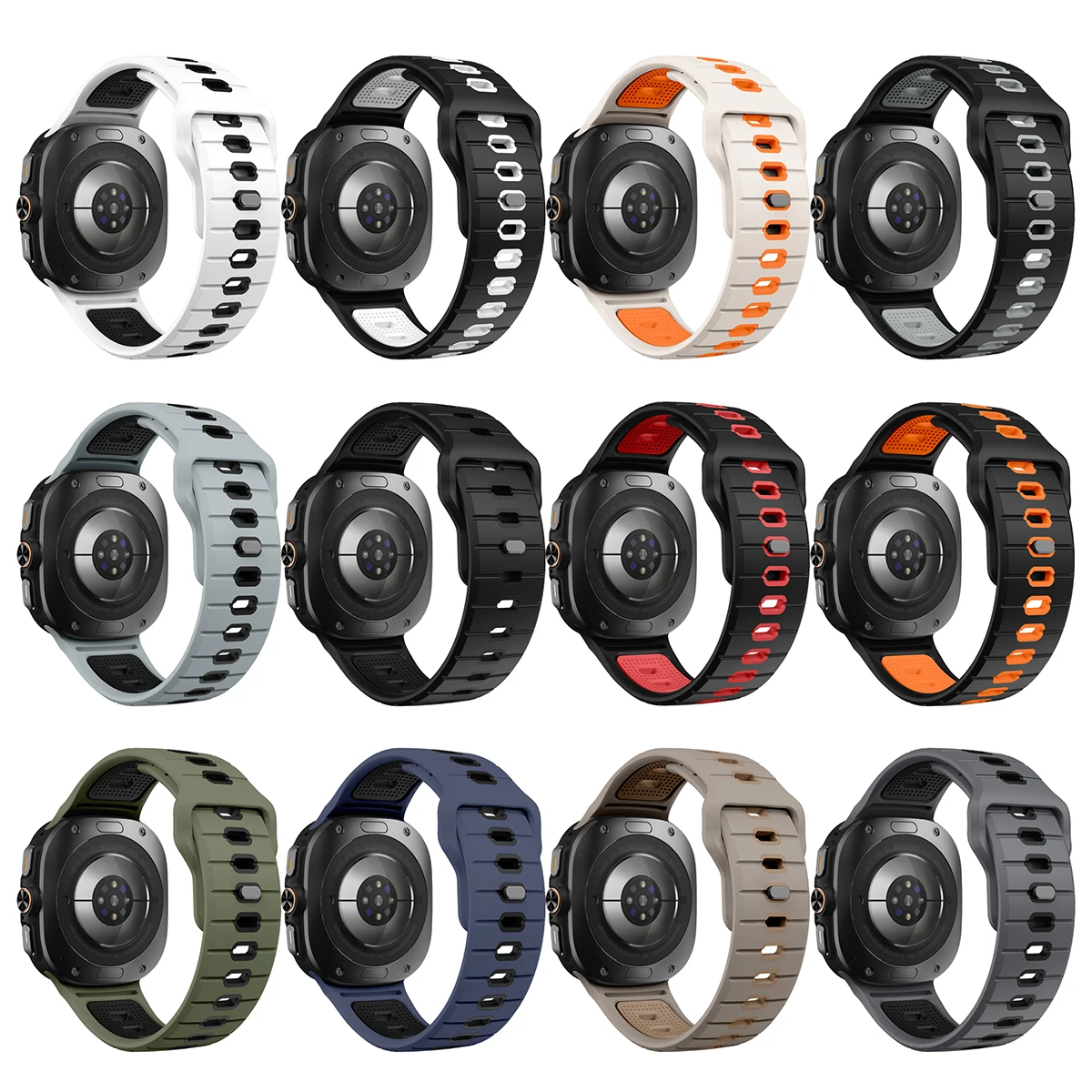 Two-Tone Silicone Sport Band for Smartwatch - Official Strap Replacement