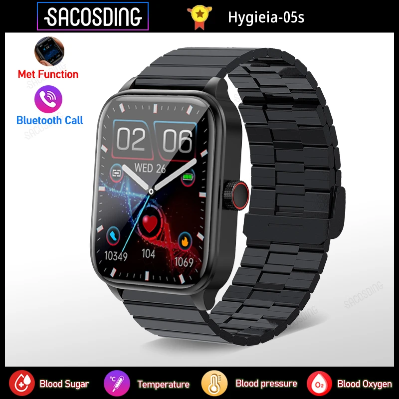 

Noninvasive Blood Glucose Health Smart Watch NFC Bluetooth Call ECG+PPG Thermometer Blood Pressure Heart Rate Monitor Smartwatch