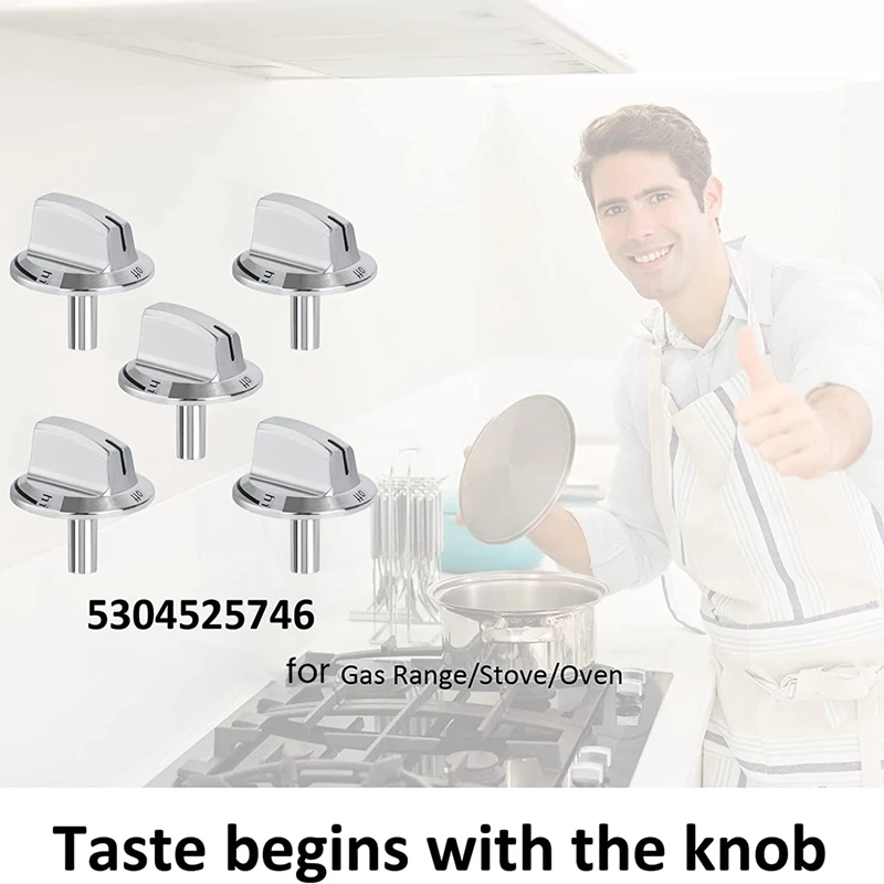 5 Packs Upgrade 5304525746 Range Oven Knobs Compatible With Frigidaire Gas Stove Range Oven Knobs