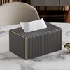New High Quality Exquisite Streak European Style Leather Tissue Box,Hotel Living Room Bathroom Home Decor Tissue Boxes 5