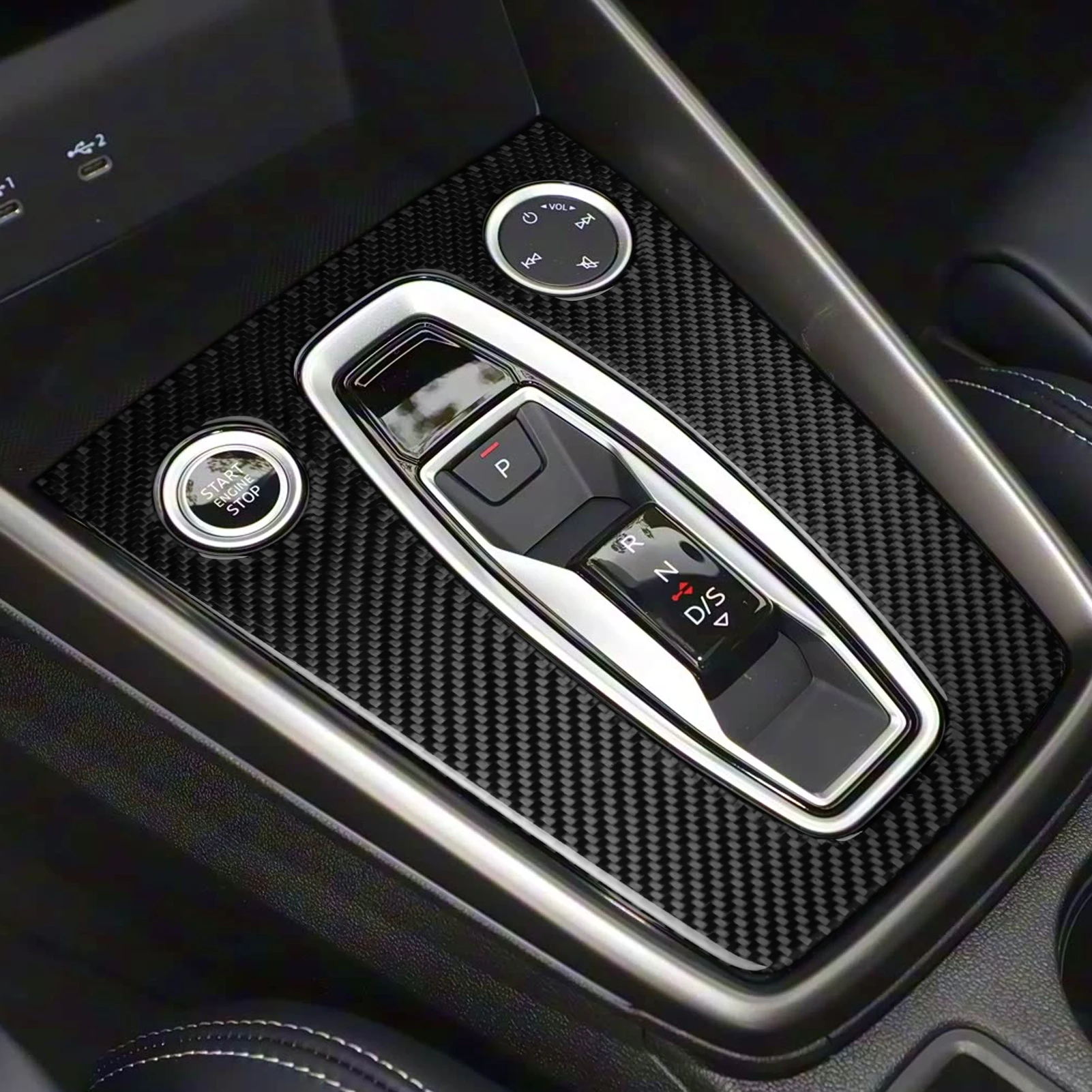 리얼 카본 파이버 자동차 액세서리 기어 변속 패널 트림 커버 소프트 스티커 (아우디 A3 스포트백/A3L/RS3 스포트백 2025 2026년형)