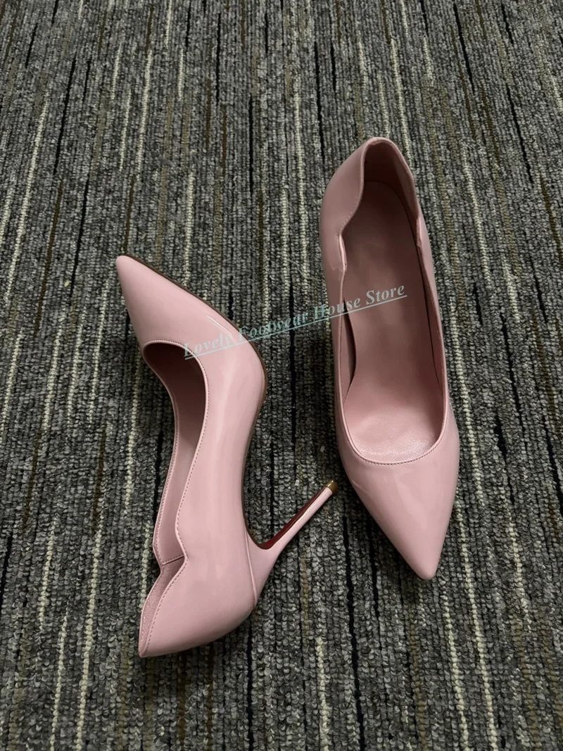 Sexy Woman Stiletto Heel Slip On Pump Shoes Pink White Blue Pointed Toe Spring Autumn Thin High Heel Single Shoes For Lady Girl 5