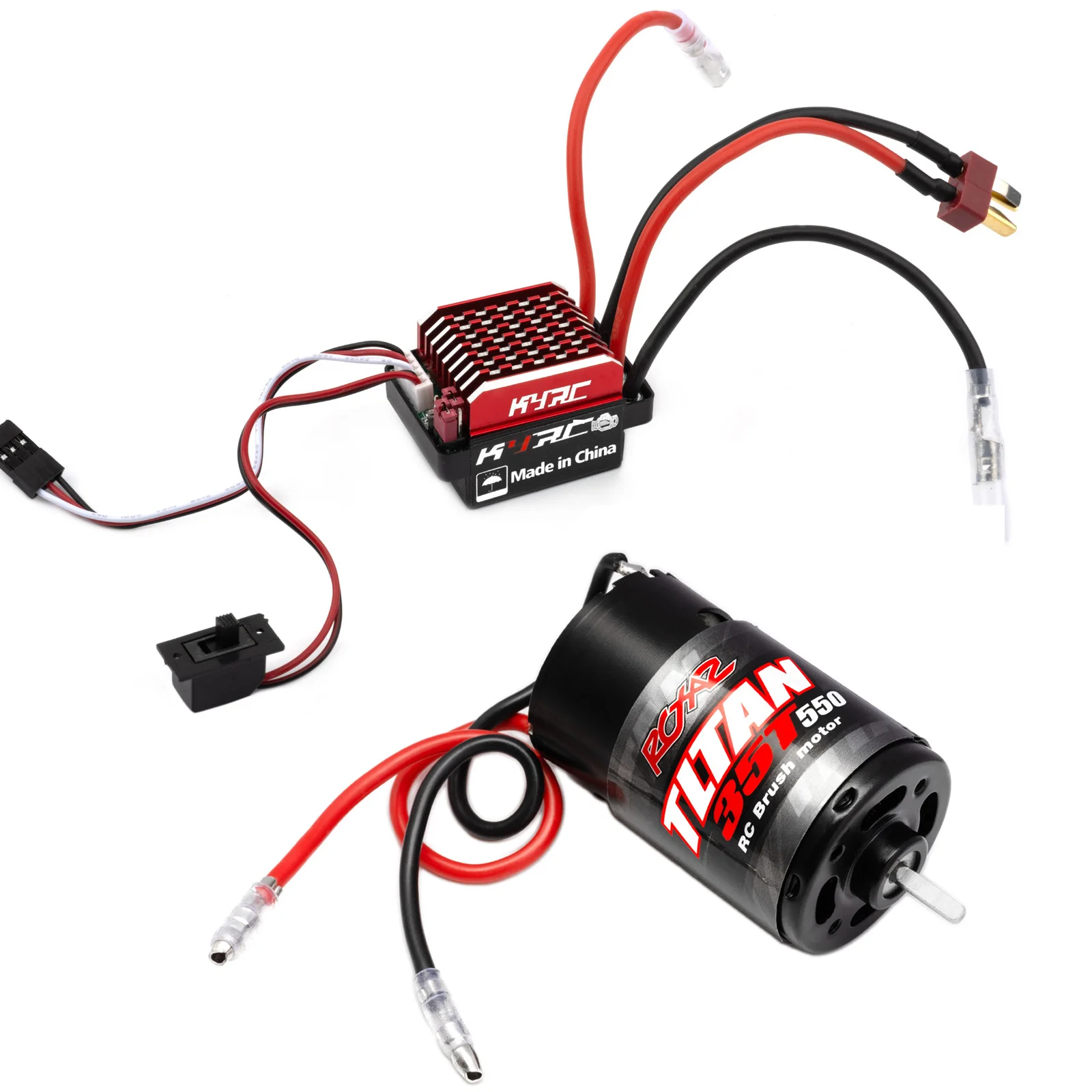Pack moteur RC 550 avec dissipateur thermique et ESC 60A, prêt à installer.