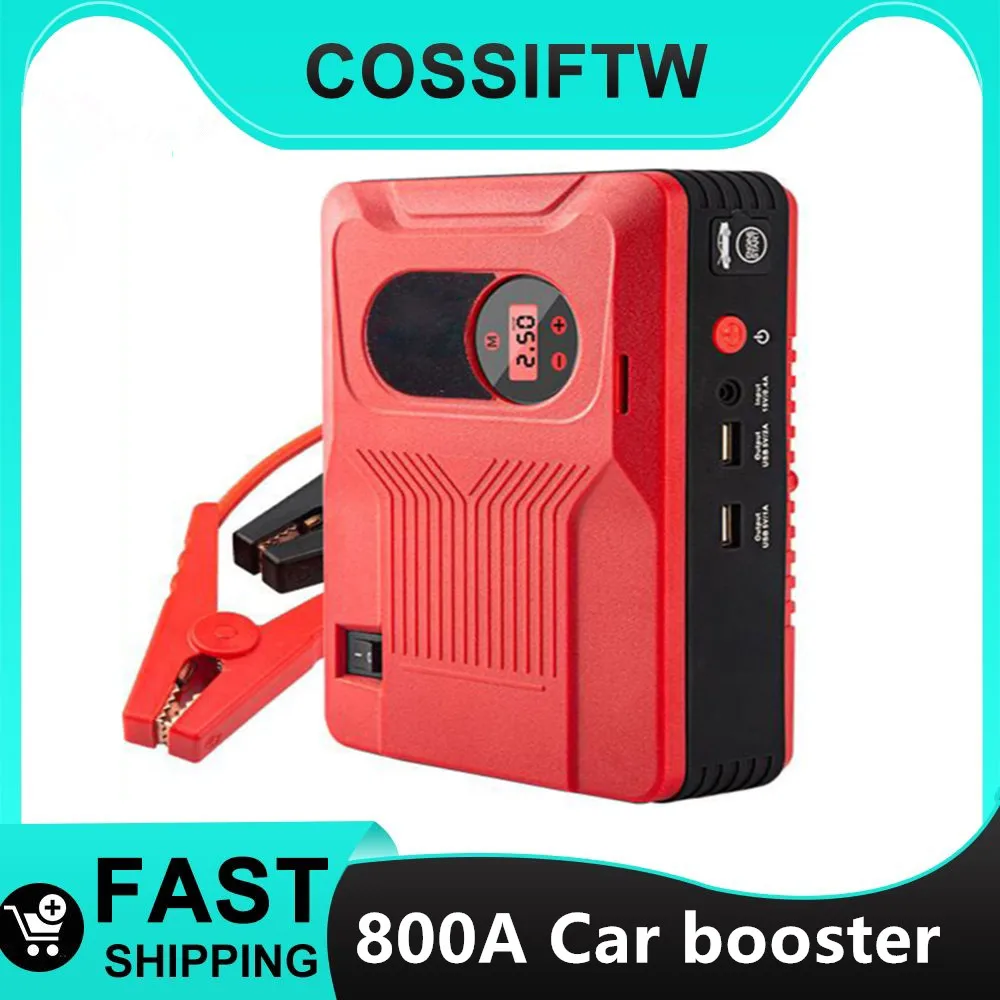 

COSSIFTW Car Jump Starter 800A Portable Rechargeable With Mini Electric Air Pump Built-in Battery Booster For Car Motorcycle