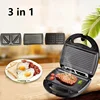 220V 750W 3 In 1 Household Sandwich Machine Multifunctional Waffle Machine Heating Cake Pan Steak Machine Panini Breakfast 3