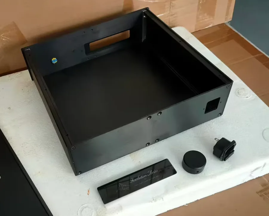 블랙 FM 증폭기 알루미늄 증폭기 섀시 프리앰프 DIY 인클로저 설치 박스 320*90*308mm 또는 258mm