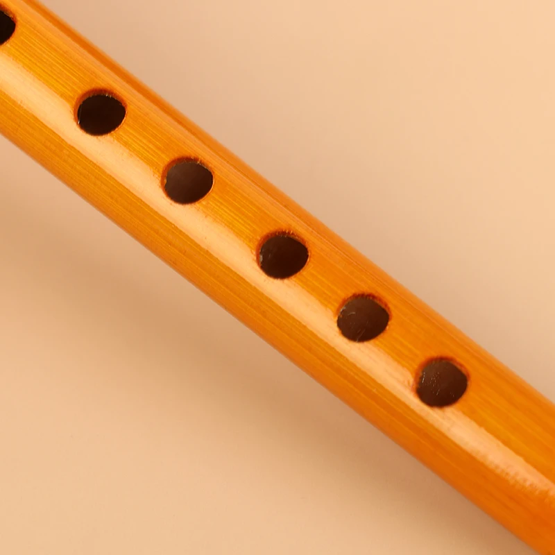 Description Picture 4 of item1Pc Chinese Traditional 6 Holes Bamboo Flute Vertical Flute Clarinet Student Musical Instrument Wooden Color Flute For Beginner