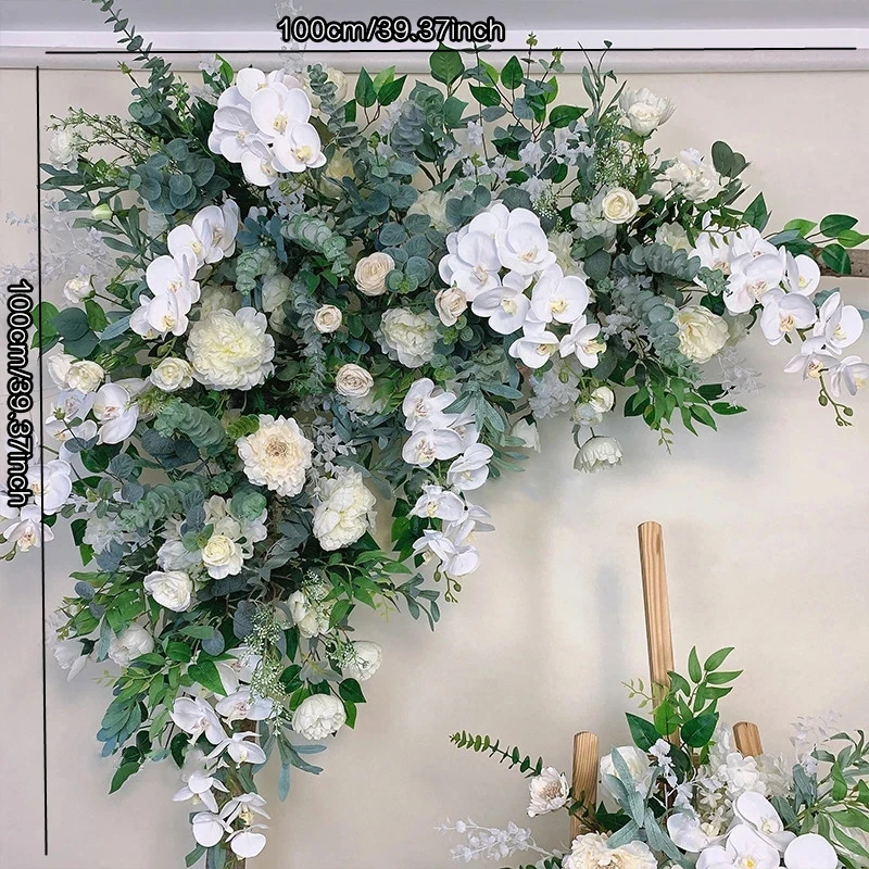 Description Picture 6 of itemWhite Rose Orchid Greenery, Wedding Arch Deco, Artificial Hang Corner Flower, Welcome Sign Floral Arrangement, Table Centerpiece