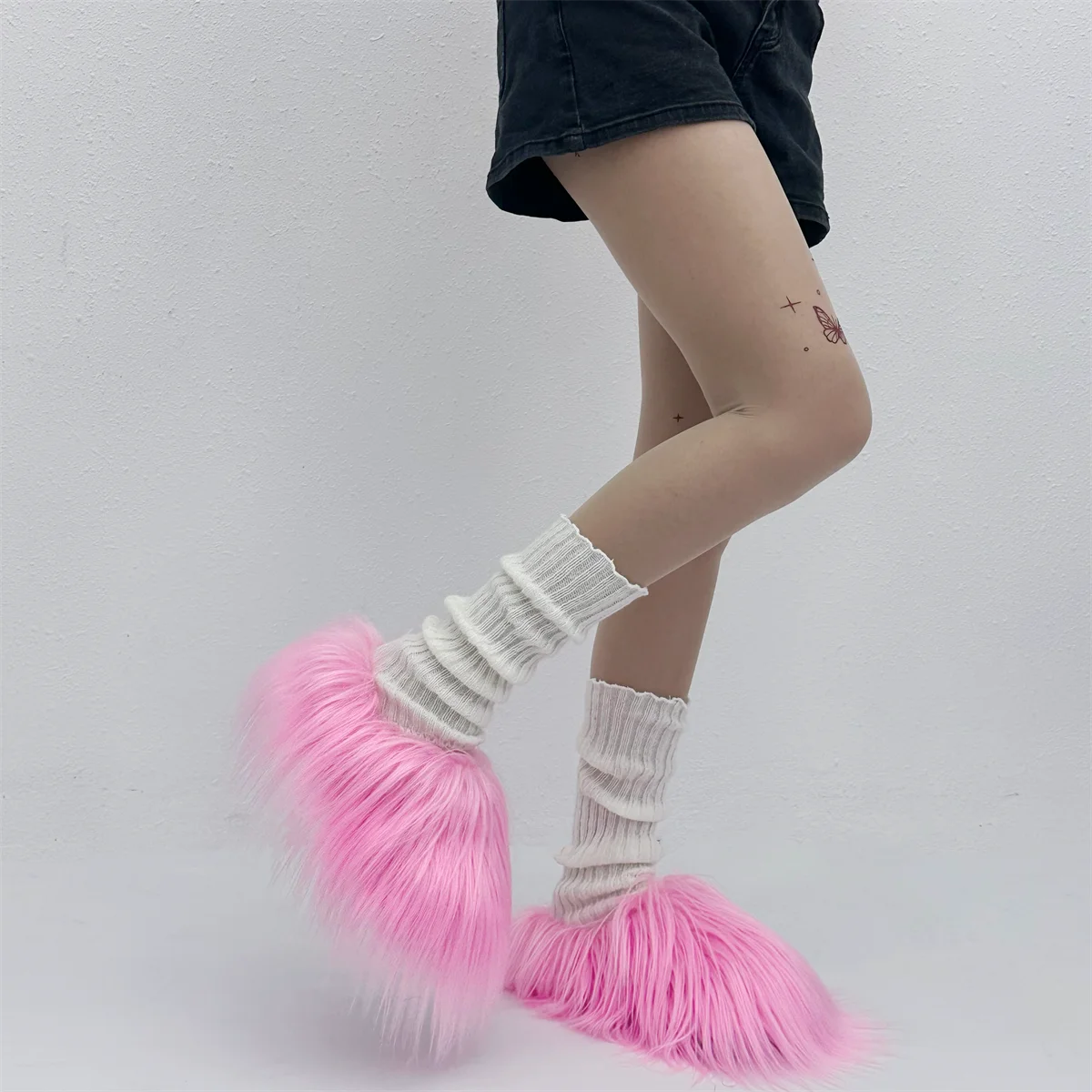 taly Leather fur Slippers Women Mule Runway Flats Thick Sole Leisure,Luxury Designer Brand fur Shoes Ladies