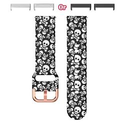 Colorful Print Lightweight Fashion Watch Strap - Sweatproof & Stylish Replacement Band - Versa 4 (White Skull)