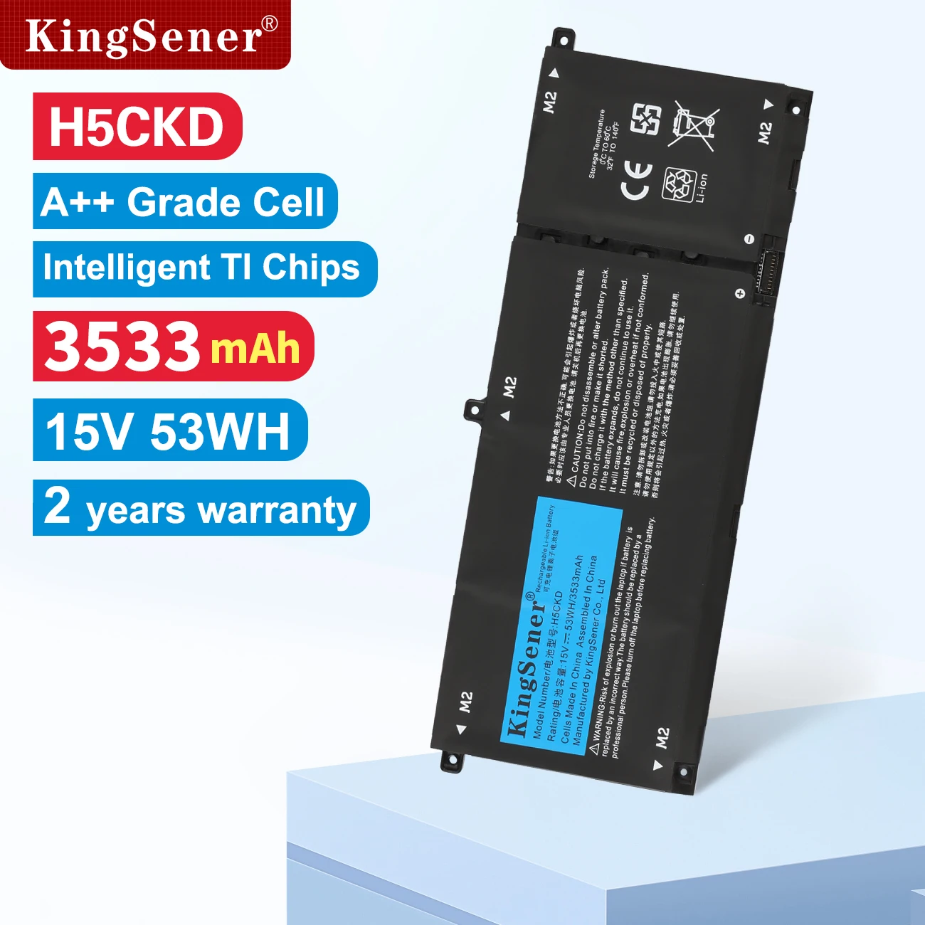 KingSener-Batería 2 en 1 para ordenador portátil, pila para DELL Inspiron 5408, 5508, 5509, 5400, 5406, 7405, 7500, 7506, 53WH, H5CKD, para DELL Latitude 3410, 3510