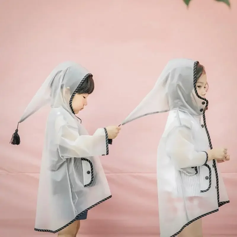 후드 어린이 비옷, 클리어 재킷, 튼튼한 경량 비옷, 여아 남아, S, M, L, XL, XXL