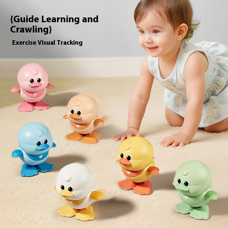 Spring-Powered Jumping Duck; a Small Duck, It Moves and Runs; a Fun Animal, Winds Up; Godsend for Coaxing Children's Toys