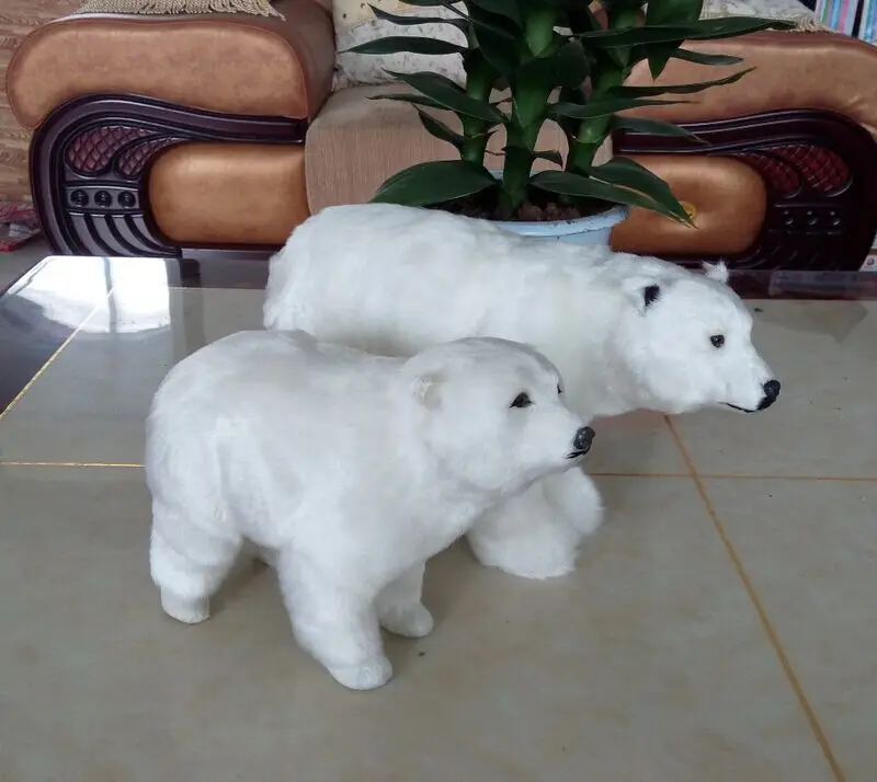 

lovely real life plastic&fur polar bear hard model toy present doll children birthday gift T0012