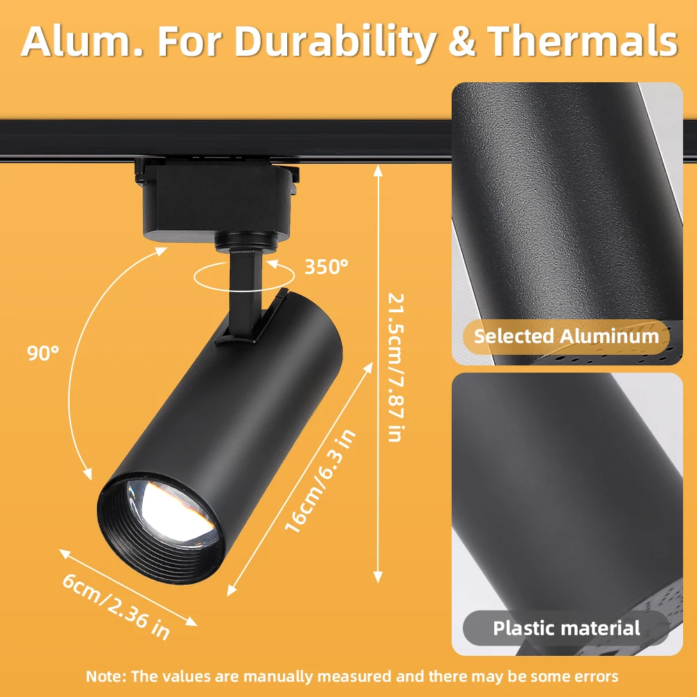 Set LED Track Light Dimmable Track Lamp AC180-265V COB led Spotlight  for Living Room Kitchen Clothing Store Rail Lamp Lighting 3