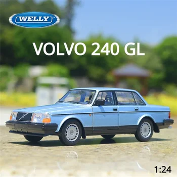 WELLY 1:24 VOLVO 240 GL Alloy Classic Car Model Diecasts Metal Toy Vehicles Car Model Simulation Collection Childrens Toys Gifts