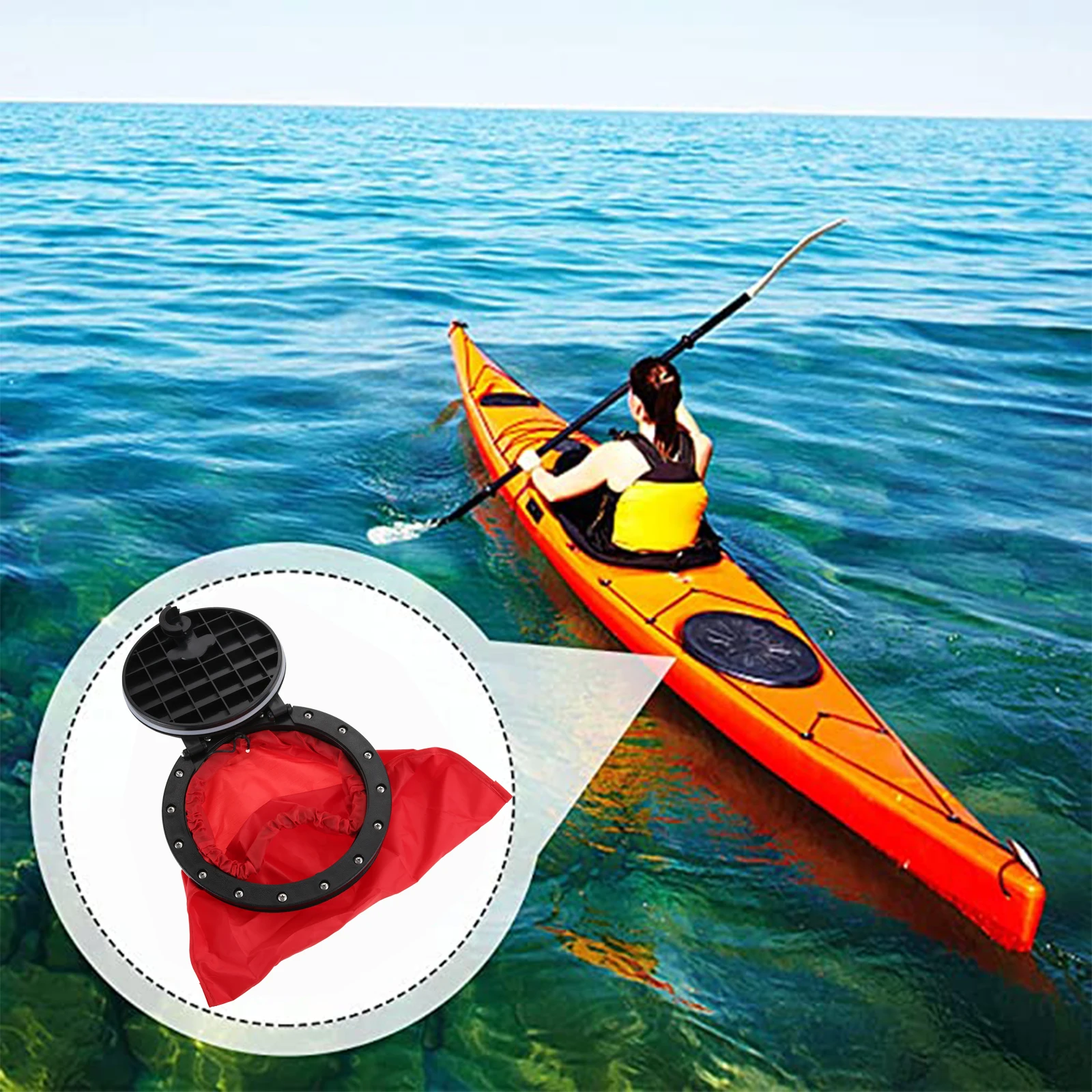 

1 Pc Deck Plate Hatch Cover Round PVC+ABS Reduce UV Damage with 16 Screws EVA Gasket Protect Waterproof Bag Boat Accessories