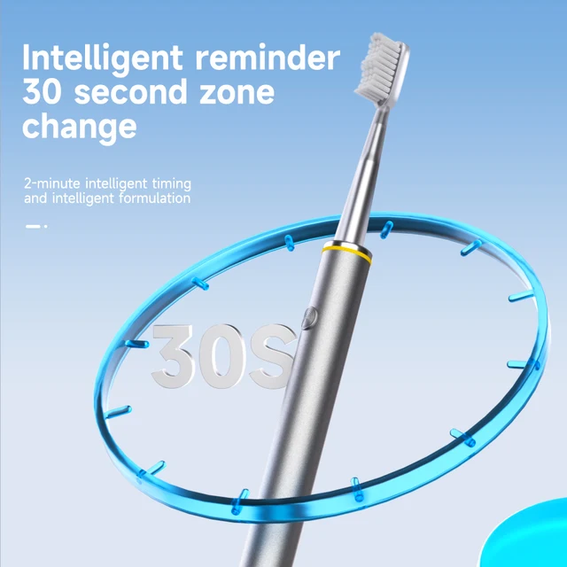 Couple-style intelligent electric toothbrush, with an IPX7 waterproof rating. It uses DuPont soft bristles, has 3 adjustable mod 2