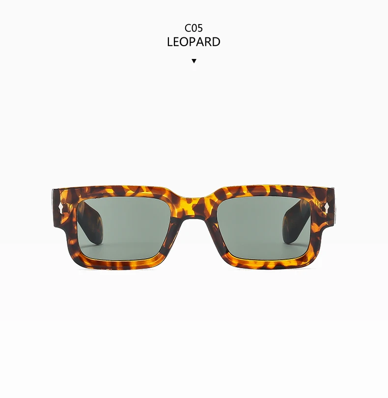 Schutzbrille Y2K Mode Kleine Quadratische Sonnenbrille Frauen Niet Design Sonnenbrille Männer Shades Bunte Rahmen Shades UV400 – Detail 17