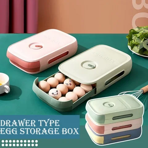 

Refrigerator Egg Holder Organizer Box Food Container Convenient Eggs Storage Boxes Durable Drawer Box Case Kitchen Product