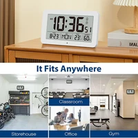 Large Digital Wall Clock with Temperature Humidity Calendar 8.5"Desk LCD Alarm Clock Backlight for Bedroom Office Living Room 4