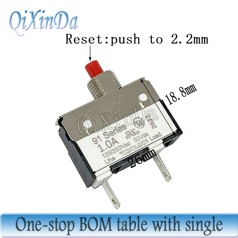 Kuoyuh 91 series 0.5A 0.75A 1A 1.25A 1.5A 1.75A 2A 2.5A 3A Miniature Circuit breaker Overload protector switch