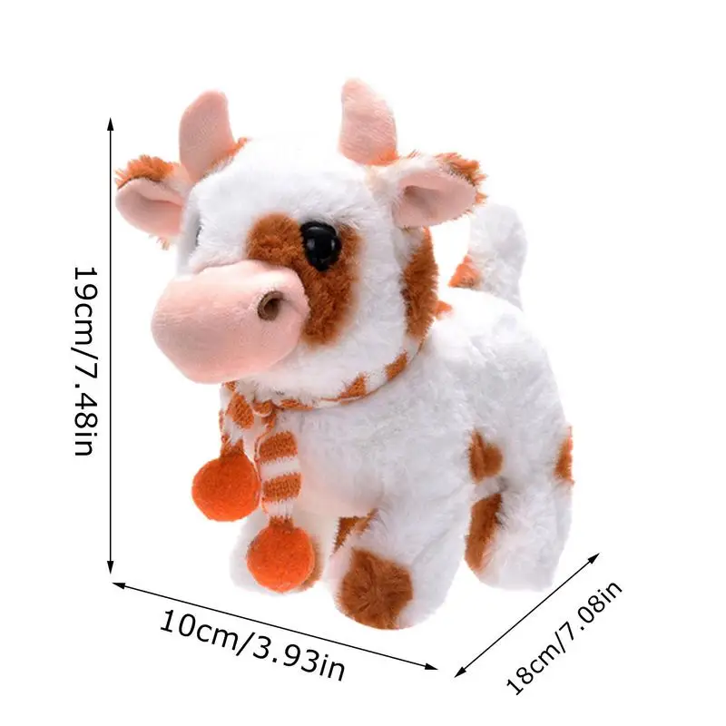 Electronic Pet Plush Cow Battery Operated Cattle Toy with Sounds Animal Learning Educational Interactive Toy for Kids Boys Girls 6