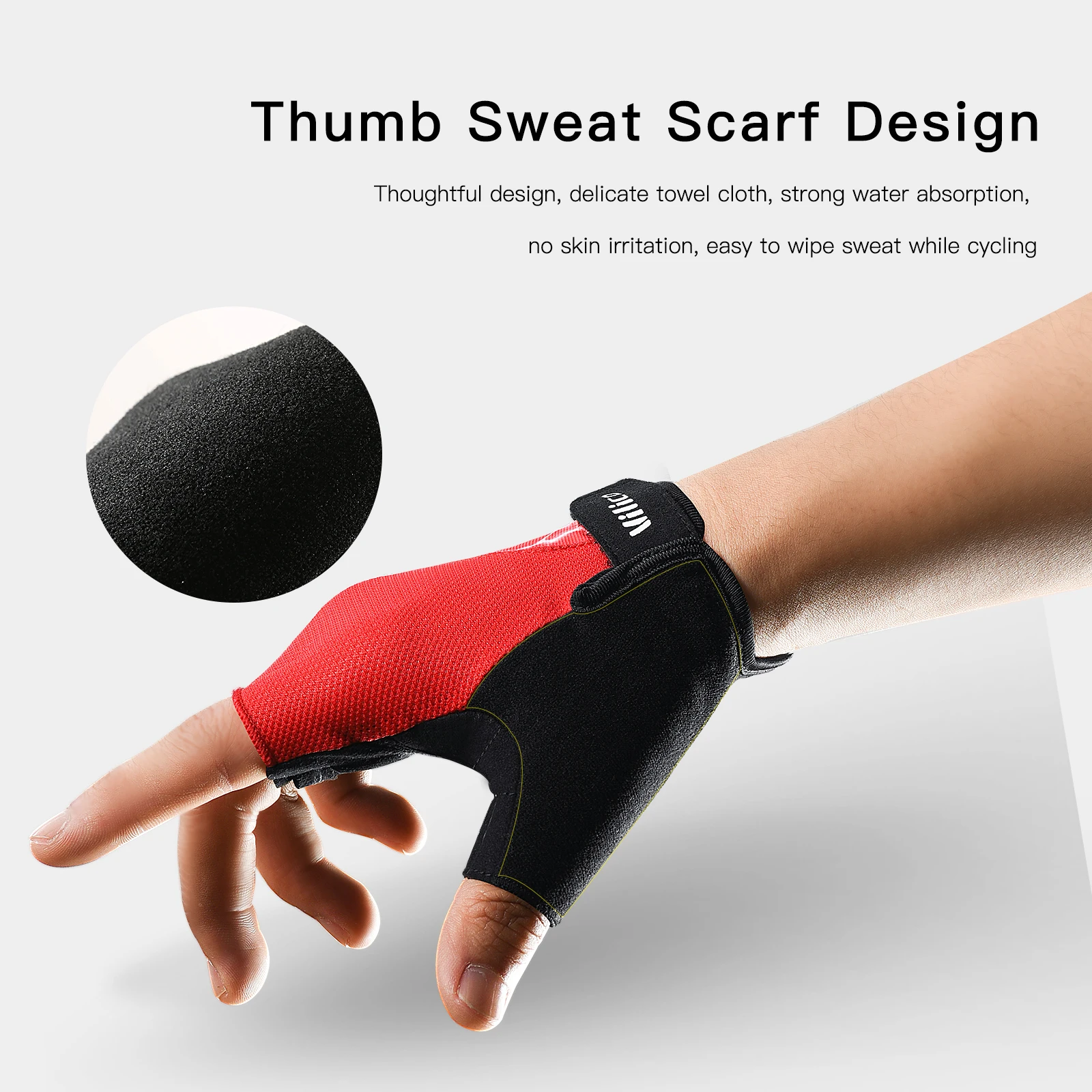 Breathable Short Finger Cycling Gloves, Thickened Palm Pad, Shock-Absorbing And Anti Slip Outdoor Sports Gloves