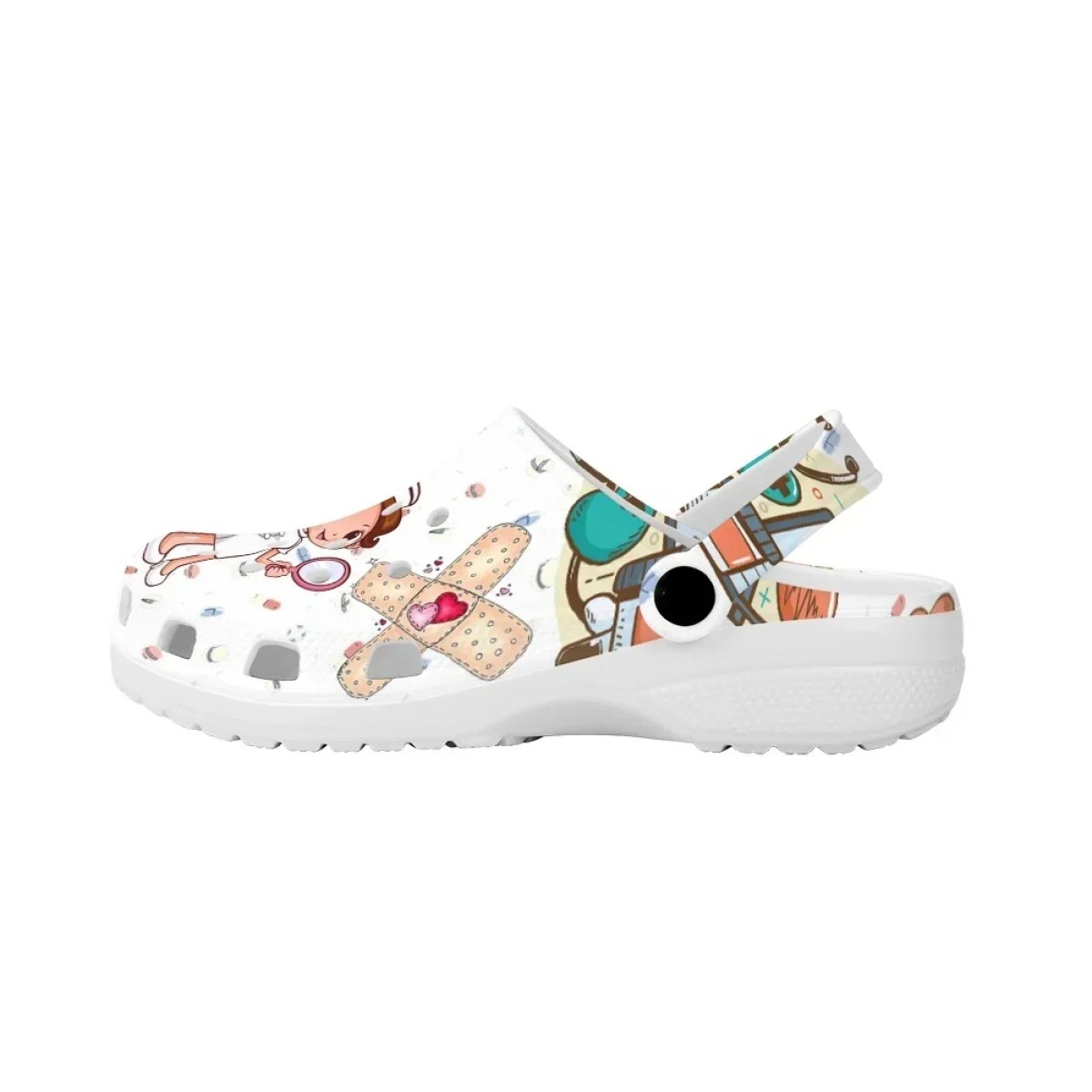 Beach Slippers Casual Unisex Hole Shoes For Women Nursing Flats Hospital Medical Care Pattern Indoor Work Sandals