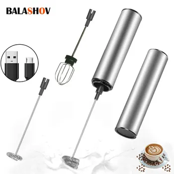 Portable Electric Milk Frother Mini USB Rechargeable Foam Maker Handheld Foamer High Speed Drink Mixer Coffee Blender Egg Beater 1
