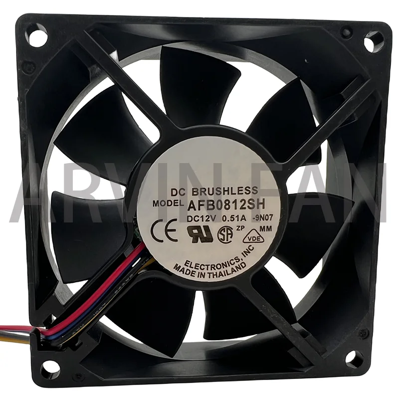 

AFB0812SH 8025 8cm 80mm 12V 0.51A Dual Ball Fan Power Supply Chassis Cooling Fan 4 Pin Pwm fan