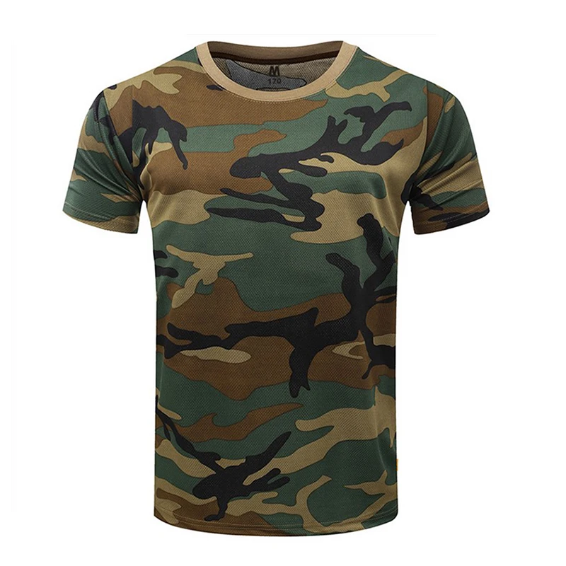 Sport T Shirt Men Tactical T-shirt Summer Camouflage Quick Dry Short Sleeve O Neck T Shirt