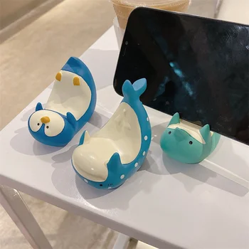Three Dimensional Cute Dolphin Cartoon Animal Stand Desktop Lazy Mobile Phone Holder